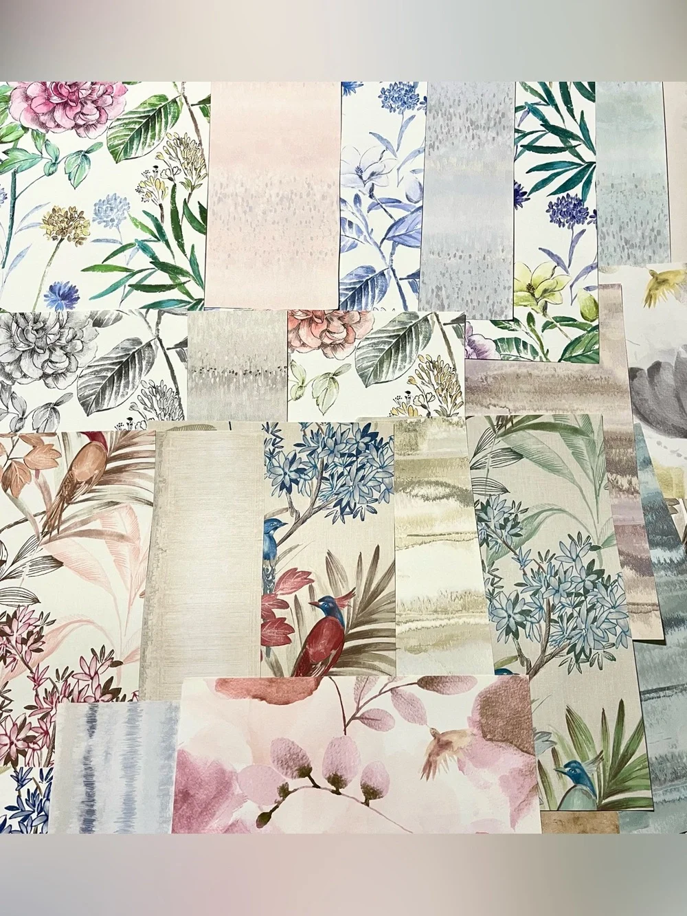 28 Assorted Designer Painted Floral & Botanical Crafts Wallpaper Sample Sheets
